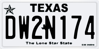 TX license plate DW2N174