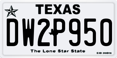 TX license plate DW2P950