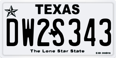 TX license plate DW2S343