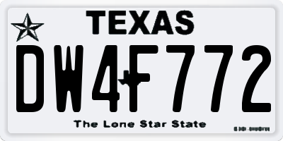 TX license plate DW4F772