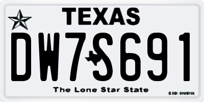 TX license plate DW7S691