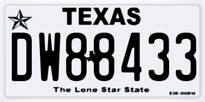 TX license plate DW88433