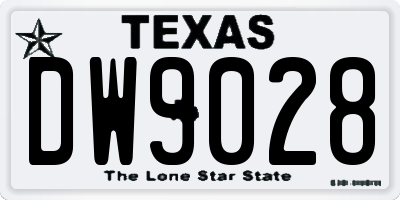 TX license plate DW9028