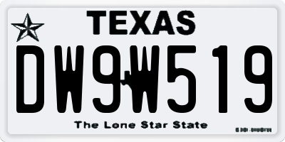 TX license plate DW9W519