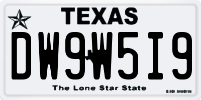 TX license plate DW9W5I9