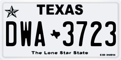 TX license plate DWA3723