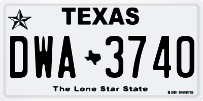 TX license plate DWA3740