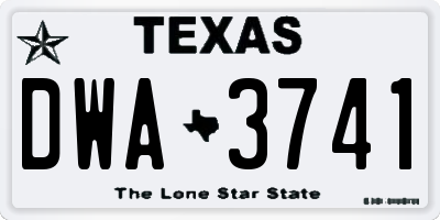 TX license plate DWA3741