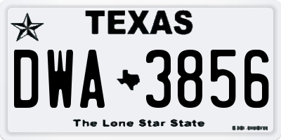 TX license plate DWA3856