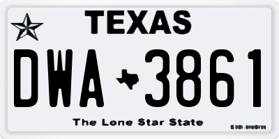 TX license plate DWA3861