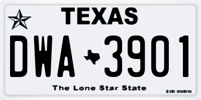 TX license plate DWA3901