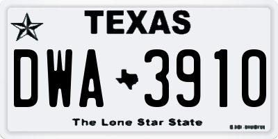 TX license plate DWA3910