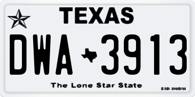 TX license plate DWA3913