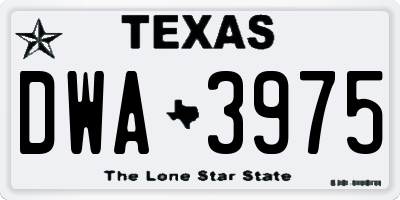 TX license plate DWA3975