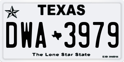 TX license plate DWA3979