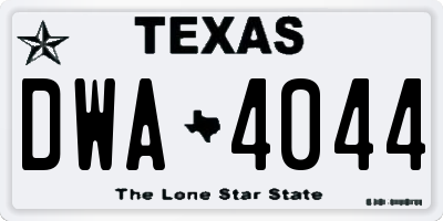 TX license plate DWA4044