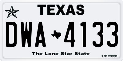 TX license plate DWA4133