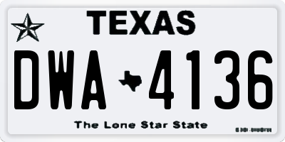 TX license plate DWA4136