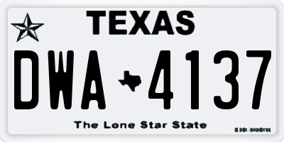 TX license plate DWA4137