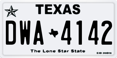 TX license plate DWA4142