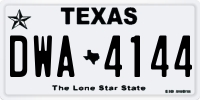 TX license plate DWA4144