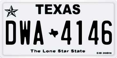 TX license plate DWA4146