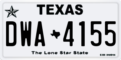 TX license plate DWA4155