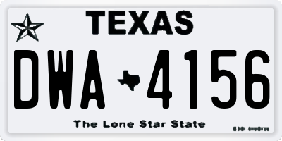 TX license plate DWA4156