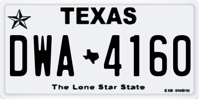 TX license plate DWA4160
