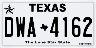 TX license plate DWA4162