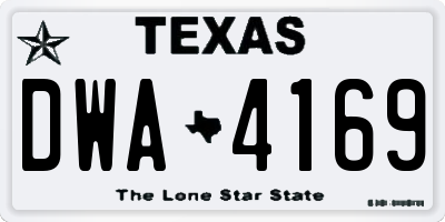 TX license plate DWA4169
