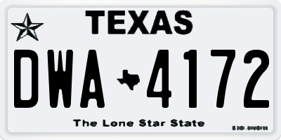 TX license plate DWA4172