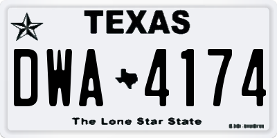 TX license plate DWA4174