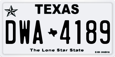 TX license plate DWA4189
