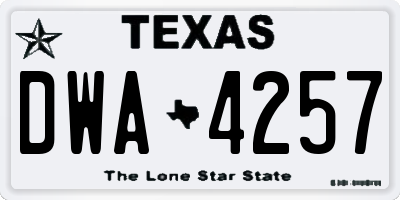 TX license plate DWA4257