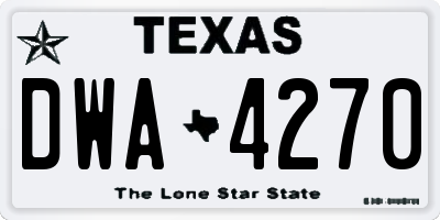 TX license plate DWA4270