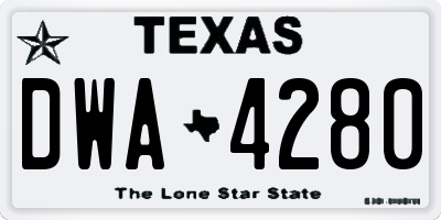 TX license plate DWA4280
