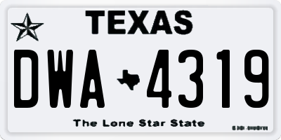 TX license plate DWA4319