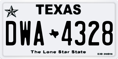 TX license plate DWA4328