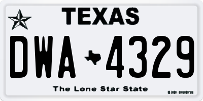 TX license plate DWA4329