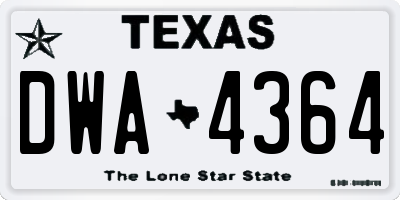 TX license plate DWA4364