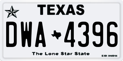 TX license plate DWA4396