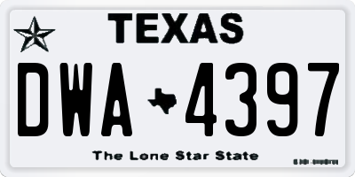 TX license plate DWA4397