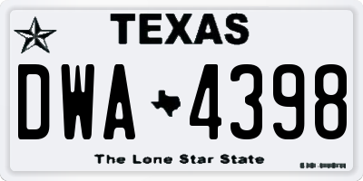 TX license plate DWA4398