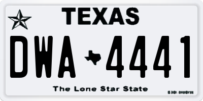 TX license plate DWA4441