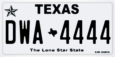 TX license plate DWA4444