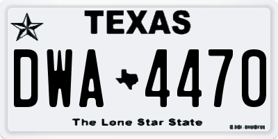 TX license plate DWA4470