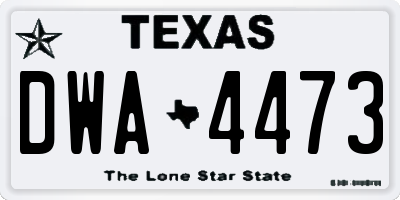 TX license plate DWA4473