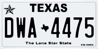 TX license plate DWA4475