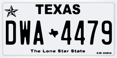 TX license plate DWA4479